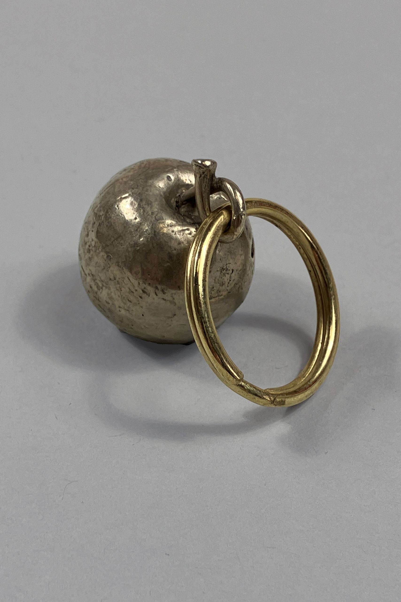 Lost Wax Cast Brass Crab Apple Keyring